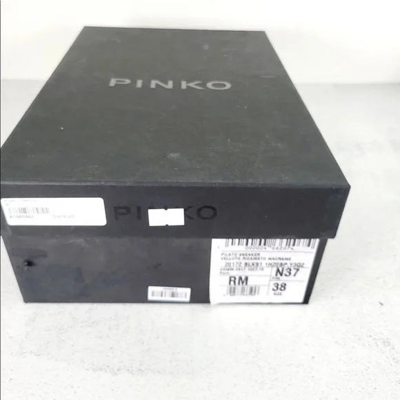 NWT Pinko Chunky Platform Sole Sneaker Size 8 Velour Embroidered Floral $455